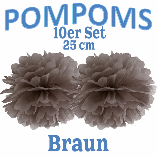 10-Pompoms-25-cm-Braun
