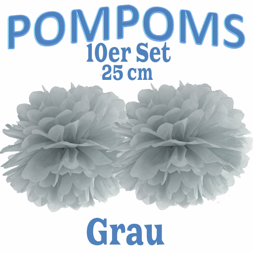 10-Pompoms-25-cm-Grau