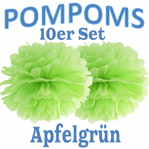 10-Pompoms-35-cm-Apfelgruen