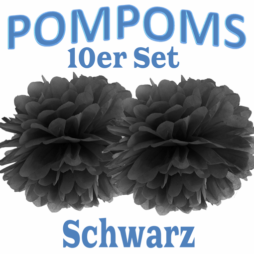 10-Pompoms-35-cm-Schwarz