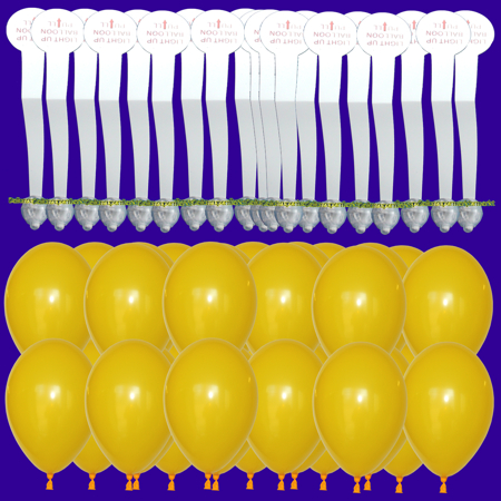 20 LED's und 20 gelbe Luftballons