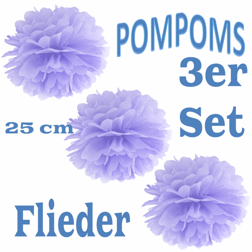 3-Pompoms-25-cm-Flieder