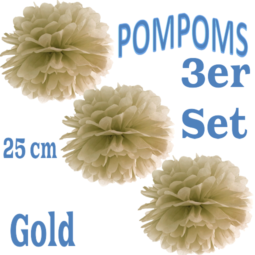 3-Pompoms-25-cm-Gold