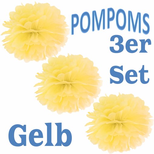 3-Pompoms-35-cm-Gelb