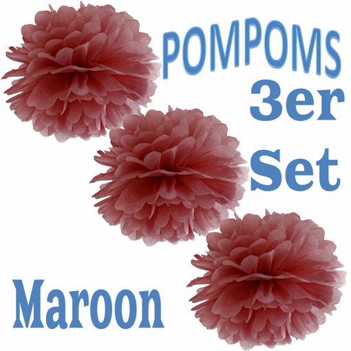 3-Pompoms-35-cm-Maroon