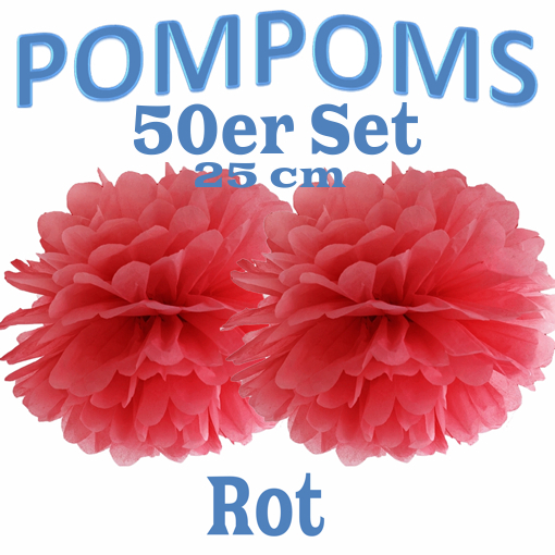 50-Pompoms-25-cm-Rot.