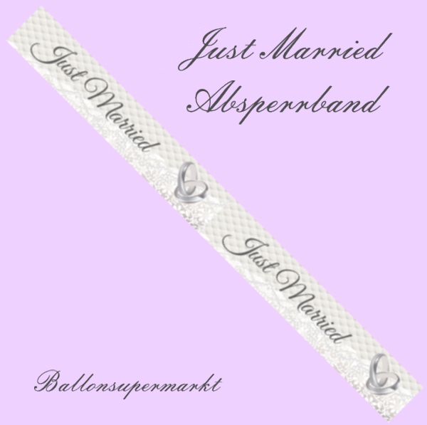 Absperrband-Just-Married-Ringe-Hochzeit-Dekoration-Hochzeitsfeier-3