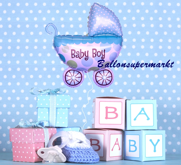 Babyparty-Geburt-mit-Babywagen-Luftballon-vom-Ballonsupermarkt