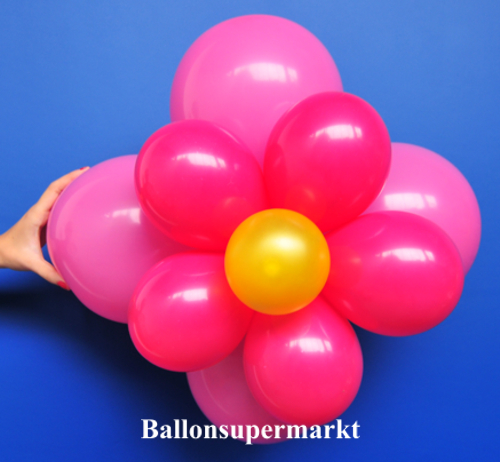 Ballonblume Rosa-Rot-Gelb, Blume aus Luftballons