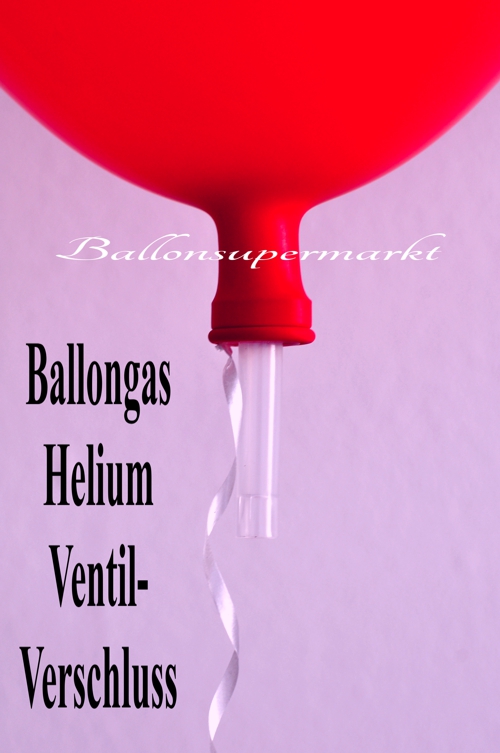 Ballongas Helium Ventil-Verschluss im Herzluftballon aus Latex