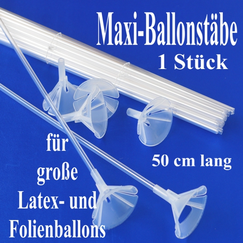 Ballonhalter mit Stab für große Luftballons, 1 Stück Ballonstäbe