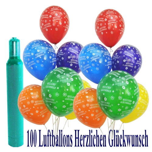 Ballons-Helium-Set-100-Luftballons-Herzlichen-Glueckwunsch-mit-Helium-Flasche
