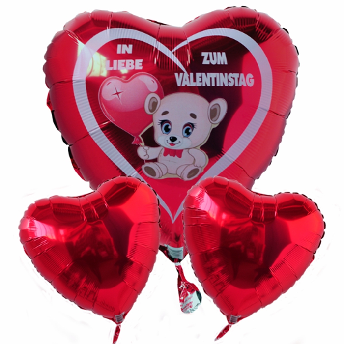 Luftballons der Liebe: Schenken zum Valentinstag, schwebende Helium Luftballons, Bouquet 3