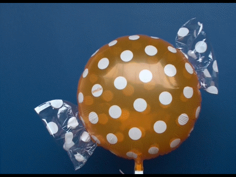 Candy-Luftballon-mit-Ballongas-Helium-Orange-Dots