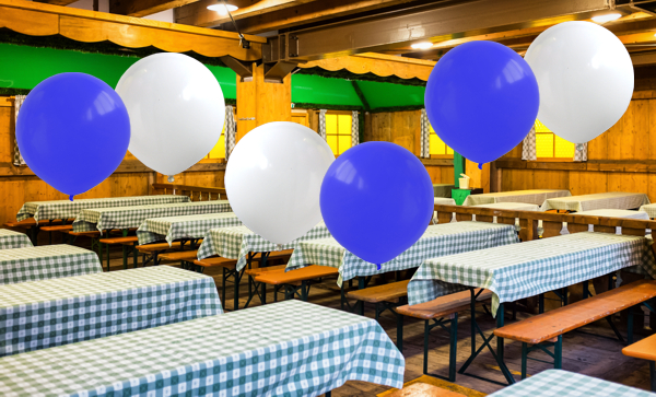 Dekoration-Oktoberfest-mit-40-cm-blauen-und-weissen-Luftballons