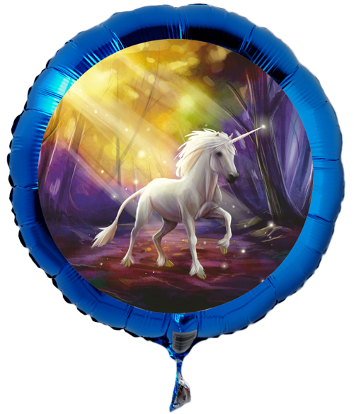 Einhorn-Luftballon-aus-Folie-mit-Ballongas-Helium-blauer-Rundballon