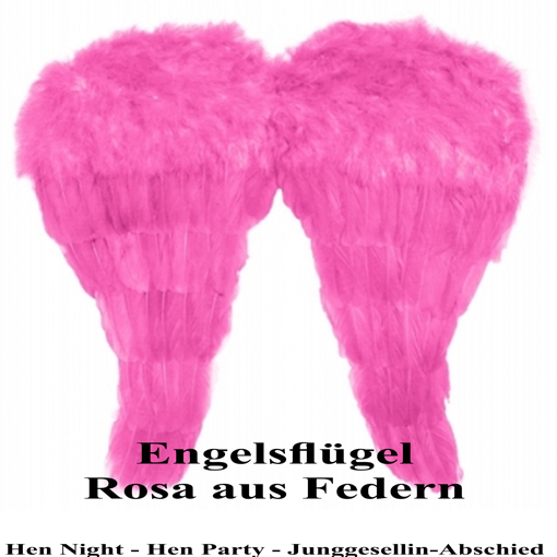 Engelsfluegel-aus-rosa-Federn-Hen-Night-Hen-Party-Junggesellinnenabschied