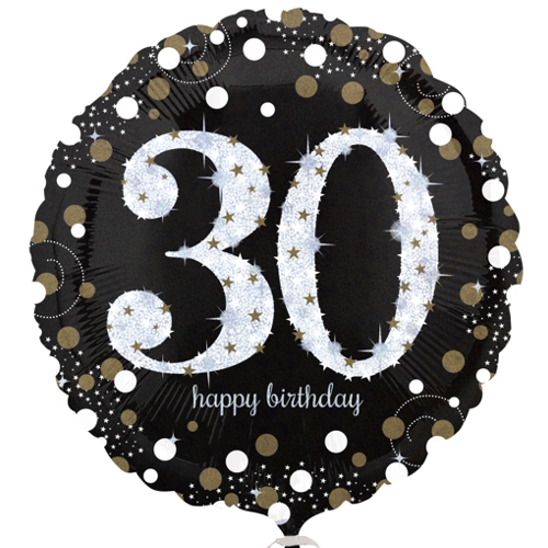 Folienballon-30-Geburtstag-Sparkling-Birthday-30-Luftballon-holografisch-Geschenk