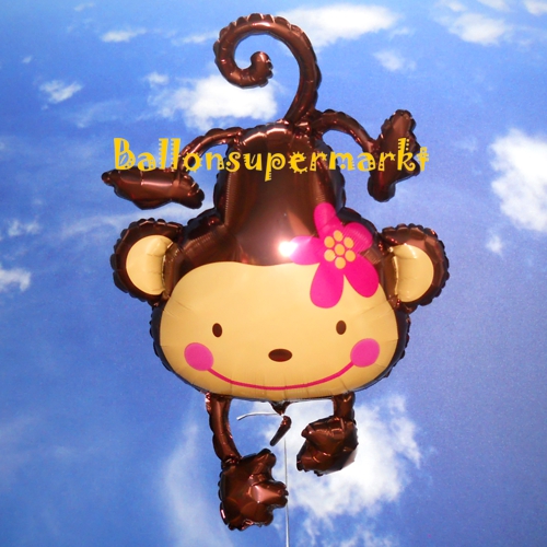 Folienballon-Affe-Monkey-Love-Luftballon-Partydekoration-Geschenk-Kindergeburtstag
