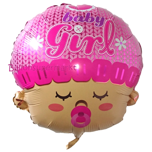 Folienballon-Baby-Girl-Kopf-Luftballon-zur-Geburt-Babyparty-Taufe-Maedchen