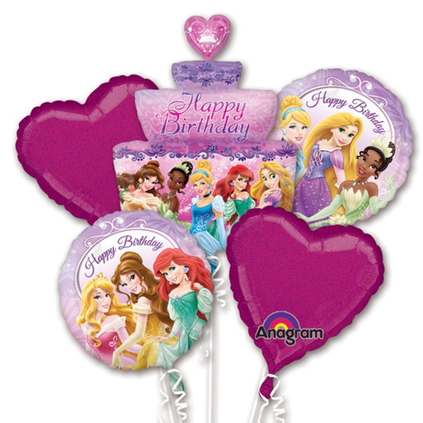 Folienballon-Bouquet-Disney-Princess-zum-Kindergeburtstag-5-Luftballons-Geschenk