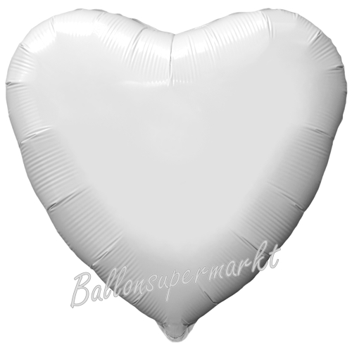Folienballon-Deko-Herz-43-cm-Weiss-Luftballon-Geschenk-Hochzeit-Geburtstag-Dekoration-Party-Fest