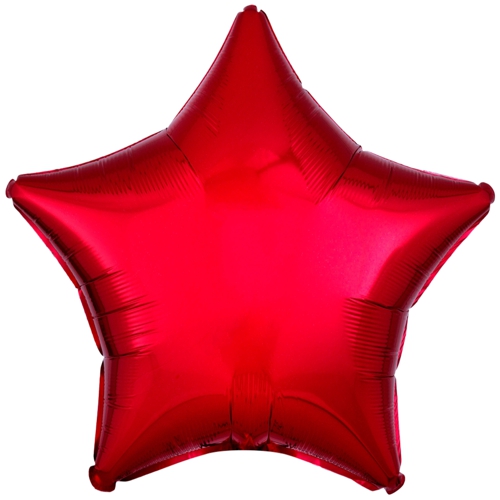 Stern-Folien-Luftballon-Rot-45-cm