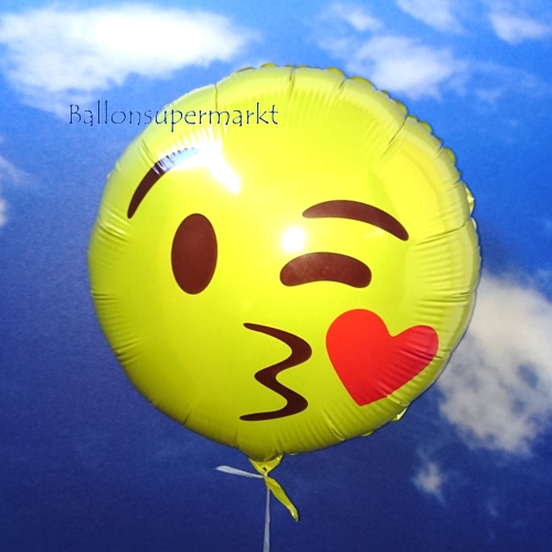 Folienballon-Emoticon-mit-Kussmund-Luftballon-Geschenk-Smiley-Emoji-Liebesgruss