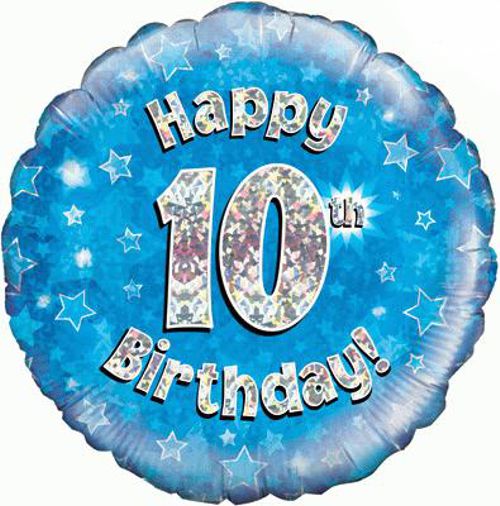 Folienballon-Geburtstag-Happy-10th-Birthday-Blau-Luftballon-Geschenk-Dekoration-zum-10-Geburtstag