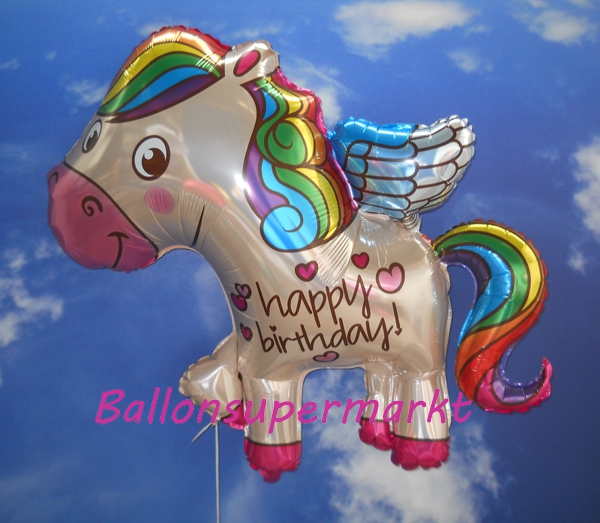 Folienballon-Happy-Birthday-Pony-Pegasus-Shape-Geburtstag-Luftballon