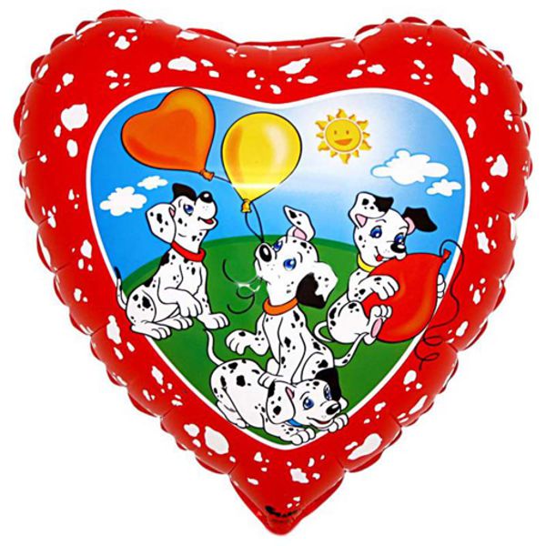 Folienballon-Dalmatiner-Herz-Luftballon-Geschenk-Kindergeburtstag
