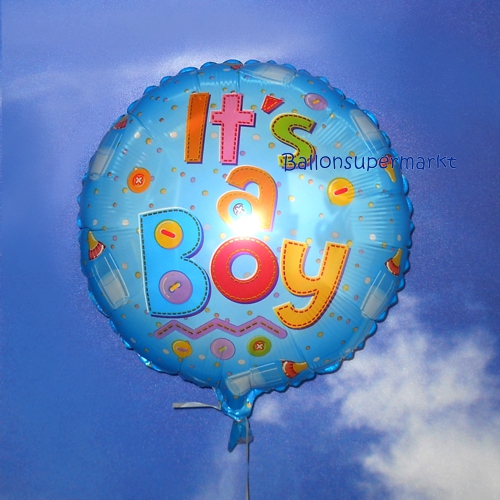 Folienballon-Its-a-Boy-Babyflaschen-Geburt-Taufe-Junge-Luftballon