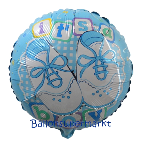 Folienballon-Its-a-Boy-Babyschuhe-Baukloetze-Geburt-Taufe-Babyparty-Junge-Luftballon