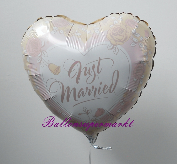 Folienballon-Just-Married-mit-Rosen-zur-Hochzeit-Hochzeitsdekoration-Geschenk