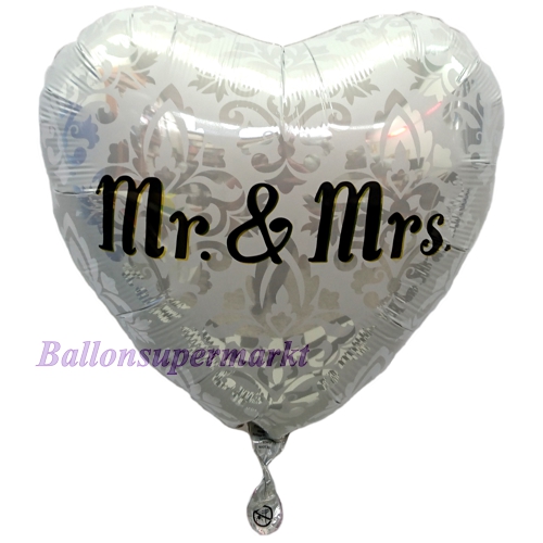 Folienballon-Mr-and-Mrs-Herz-mit-Ornamenten-Luftballon-Hochzeit-Hochzeitsdekoration-Geschenk-Ballon