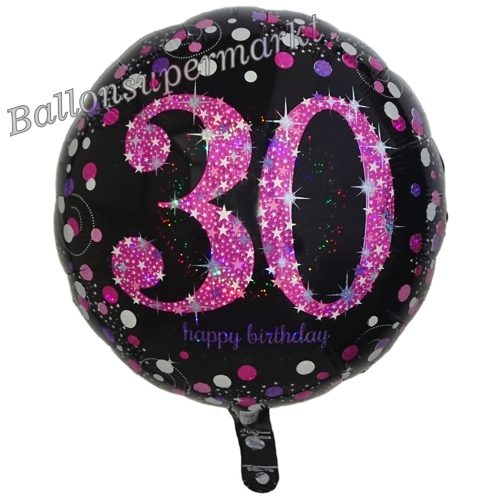 Folienballon-30-Geburtstag-Pink-Celebration-30-Luftballon-holografisch-Geschenk