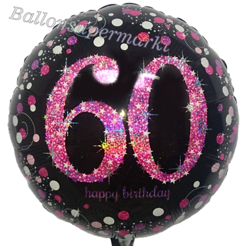 Folienballon-60-Geburtstag-Pink-Celebration-60-Luftballon-holografisch-Geschenk
