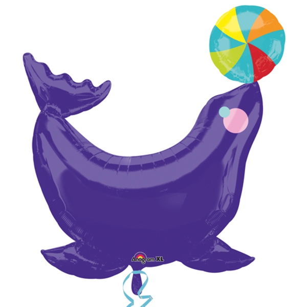 Folienballon-Seehund-Zirkus-Shape-Circus-Seal-Kindergeburtstag-Geschenk-Luftballon