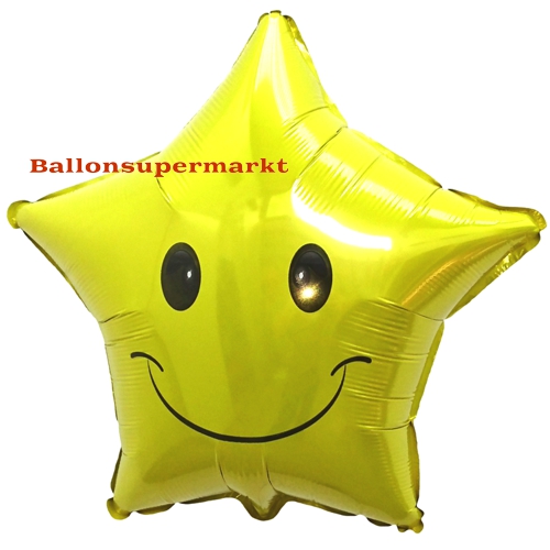 Folienballon-Smiley-Stern-Emoji-Luftballon-Geschenk