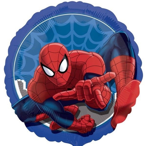 Folienballon-Spider-Man-rund-43cm-zum-Kindergeburtstag-Luftballon-Geschenk-Marvel-Comics