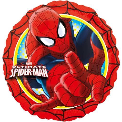 Folienballon-Ultimate-Spider-Man-rund-43cm-zum-Kindergeburtstag-Luftballon-Geschenk-Marvel-Comics