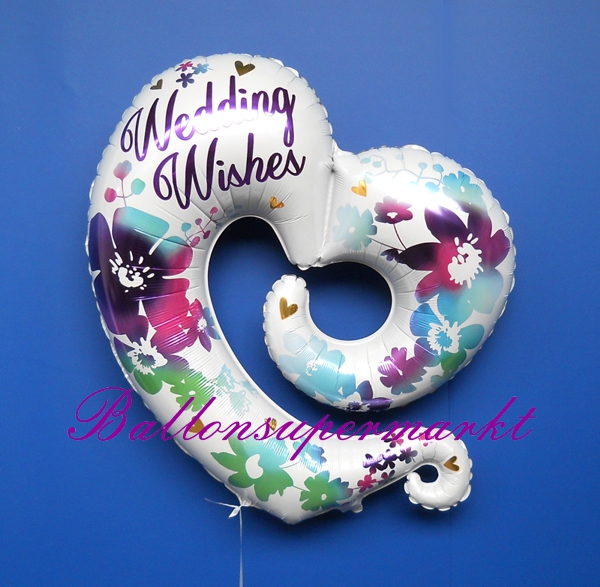 Folienballon-Wedding-Wishes-Shape-Herz-Hochzeit-Hochzeitsdekoration-Hochzeitsgeschenk