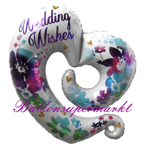Folienballon-Wedding-Wishes-Shape-Herz-Hochzeit-Hochzeitsdekoration