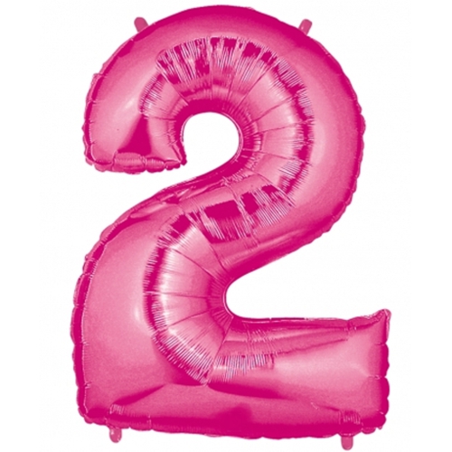Folienballon-Zahl-2-Rosa-Luftballon-Geschenk-Geburtstag-Jubilaeum-Firmenveranstaltung