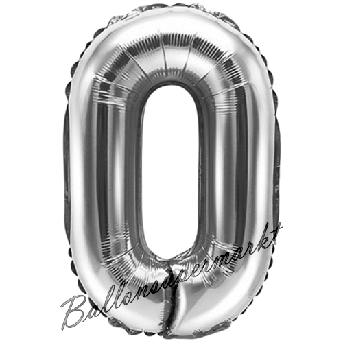 Folienballon-Zahl-35-cm-0-Silber-Luftballon-Geschenk-Geburtstag-Jubilaeum-Firmenveranstaltung