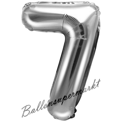 Folienballon-Zahl-35-cm-7-Silber-Luftballon-Geschenk-Geburtstag-Jubilaeum-Firmenveranstaltung