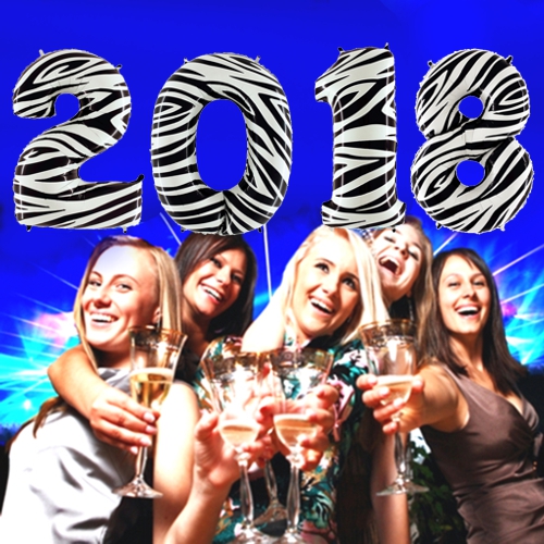 Silvester Luftballons 2018 Zebra