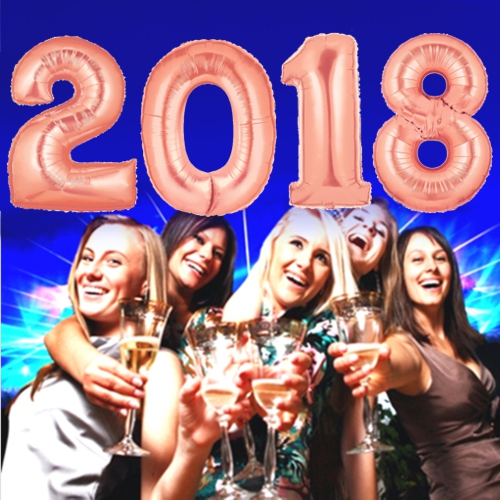 Partydekoration Silvester 2018 Rosegold