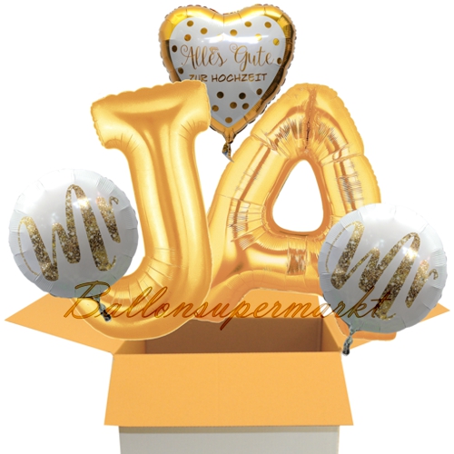 Folienballons-im-Karton-Ja-Mr-and-Mr-Gold-rund-Buchstaben-J-A-Herz-Alles-Dute-zur-Hochzeit-Schwule-Dekoration-Hochzeitsgeschenk