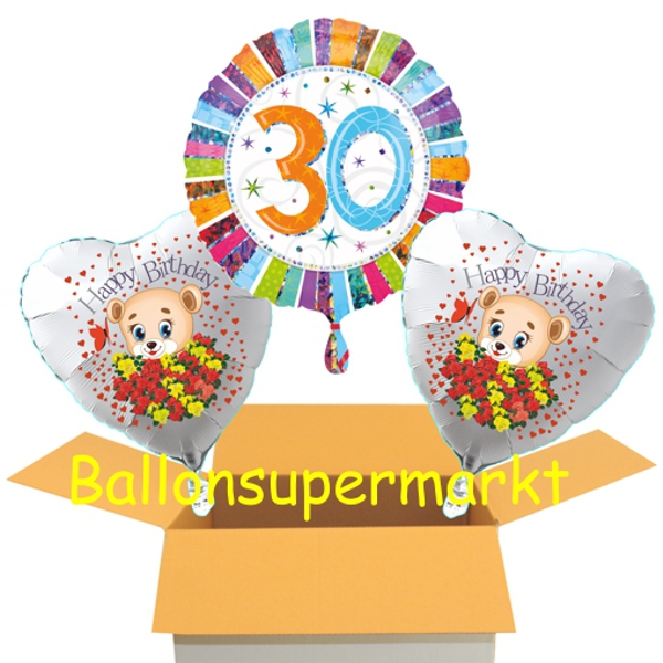 Folienballons-im-Karton-zum-30-Geburtstag-holografisch-Baerchen-3er